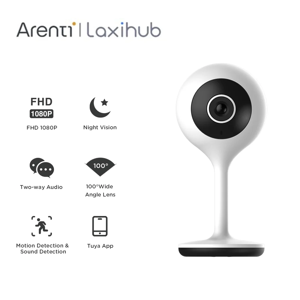 Laxihub 4MP PTZ Wifi Camera H.265 Auto Tracking 4MP Wireless IP Camera 4xDigital Zoom AI Human Detection Dual Light Source