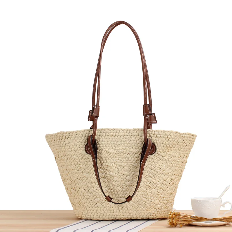 Large Capacity Straw Woven Women Bag 2023 New Versatile Shoulder Bag Fashion Woven Handbag Tote Bag Summer Beach Bag