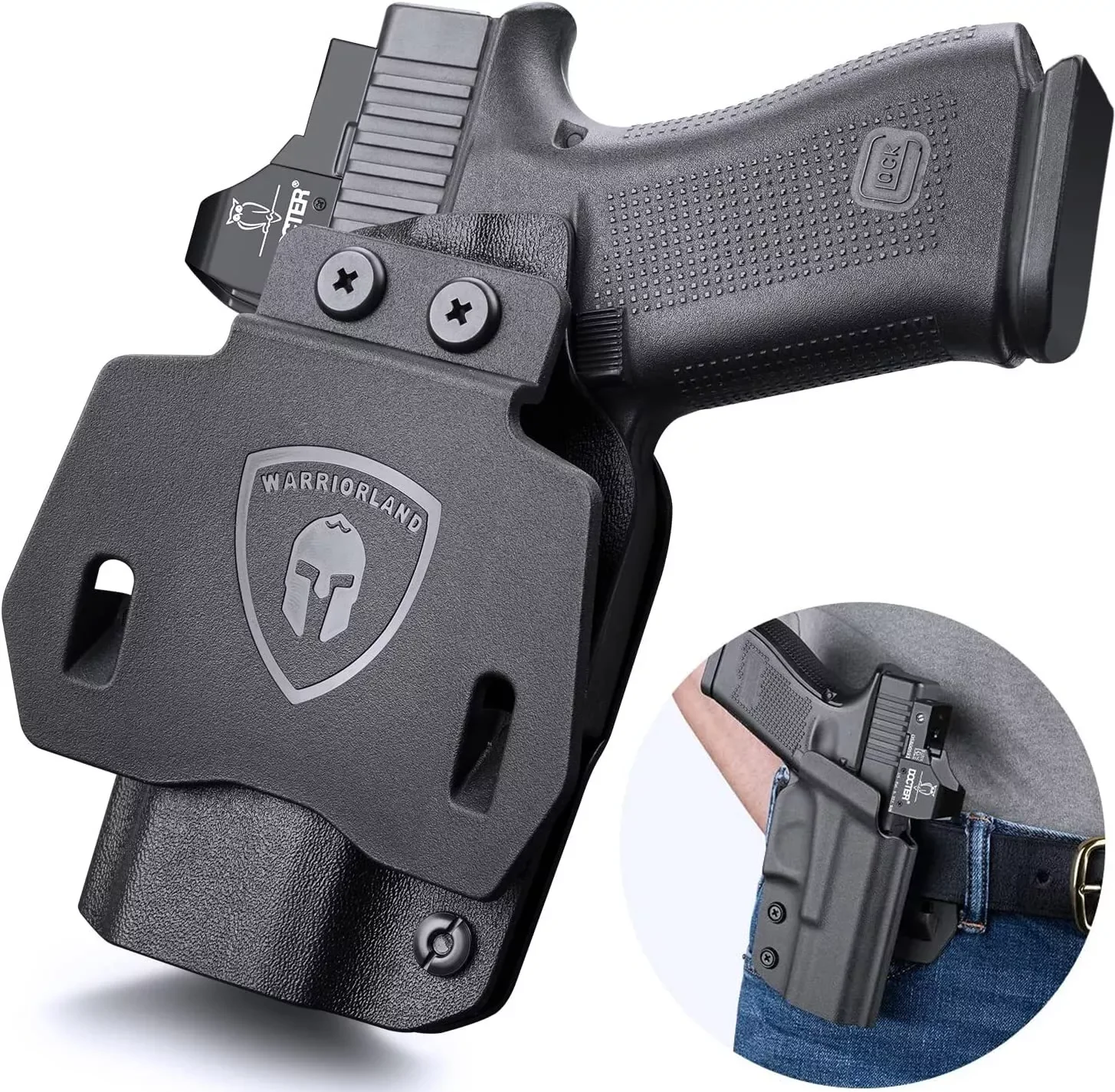 Only For Glock 43,G43X,G43X MOS Pistol Holster Tactical OWB Kydex Holder,Lock Click Sound,Mounting sight,Right Hand Gun Bag