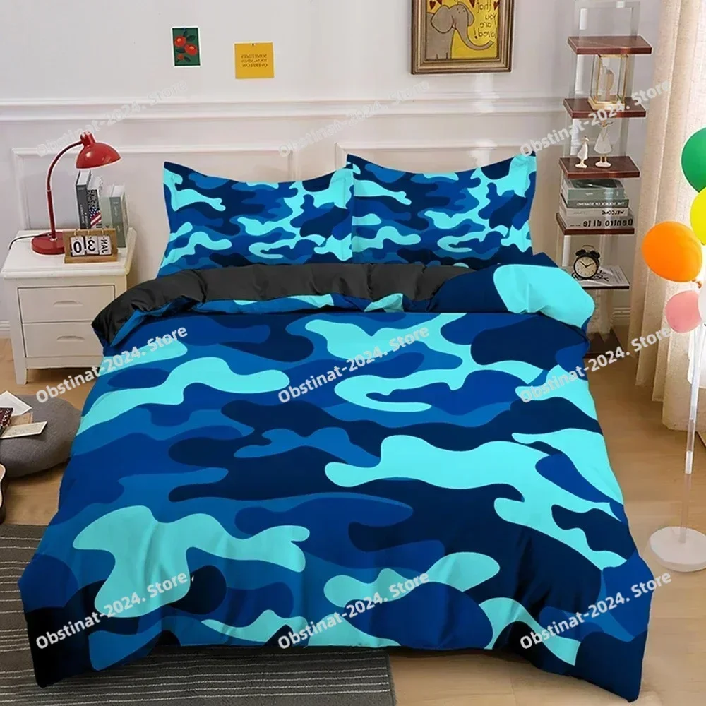 Top Home Textile Cool Boy Girl Kid Adult Duver Cover Set Camouflage Bedding Set King Queen Twin Comforter Covers With Pillowcase