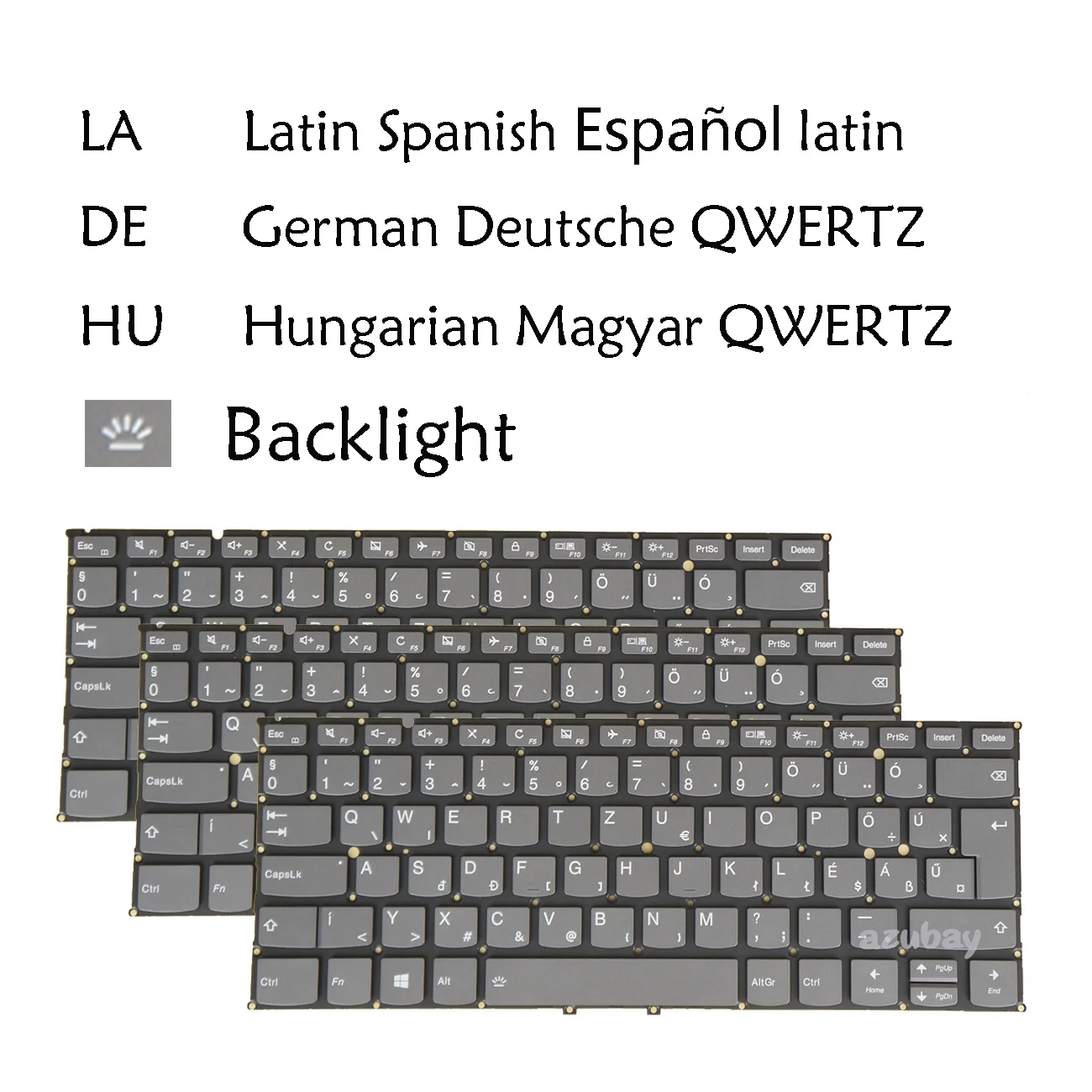 LA Latin Spanish Hungarian German QWERTZ Keyboard For Lenovo Yoga 920-13IKB Glass, Yoga 6 Pro, Flex Pro-13IKB Backlit