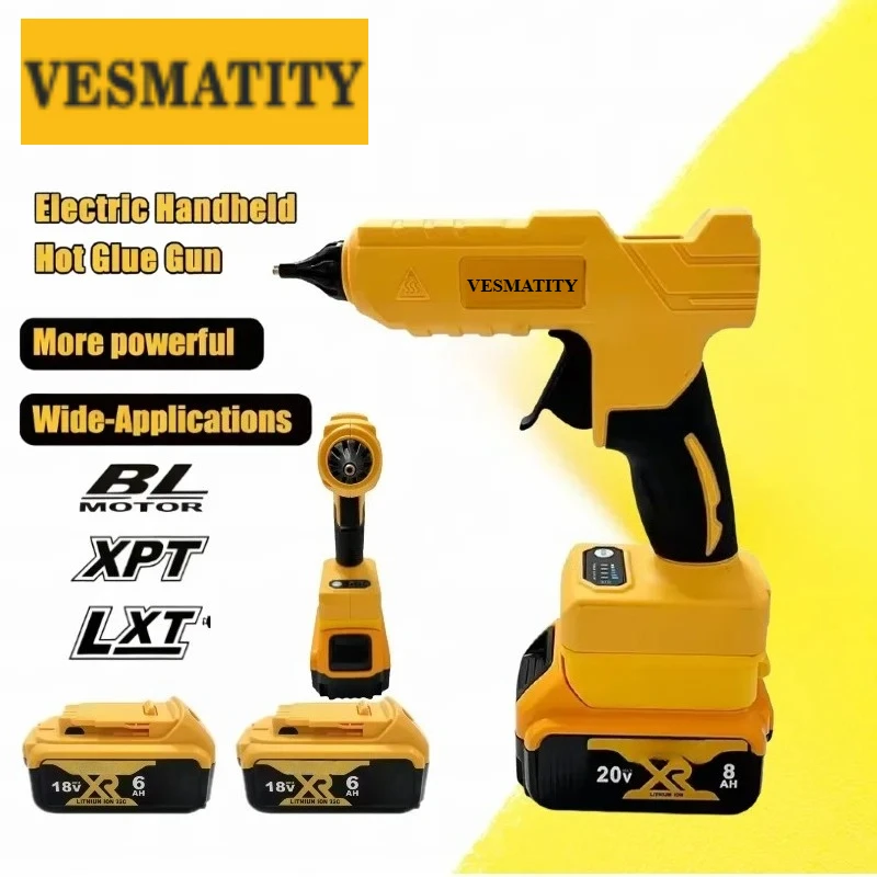 Handheld Electric Cordless Hot Glue Gun Repair DIY Tool Hot Melt Welding Hot Air Gun Anti-scald Nozzle For Dewalt Battery