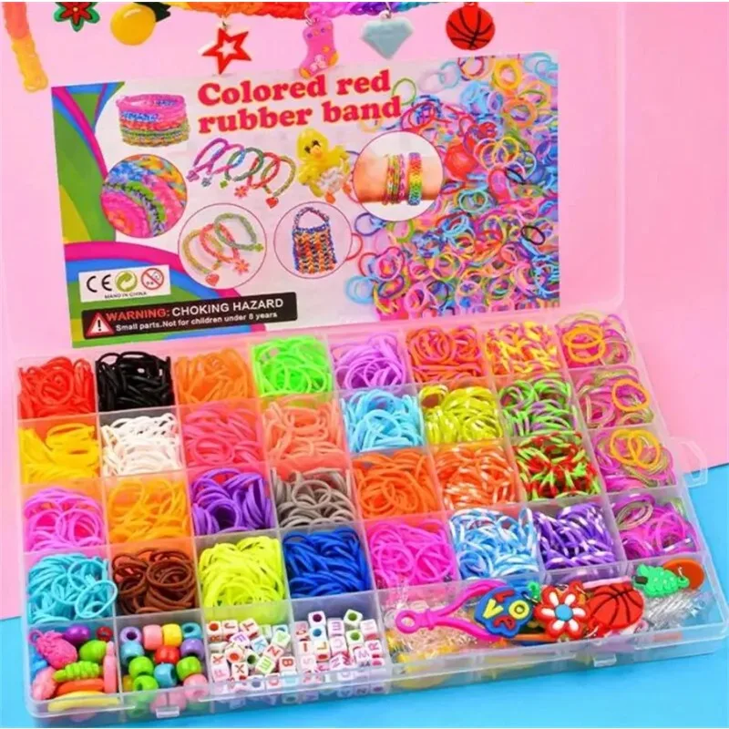 4300pcs+ 32Colour Vibrant Color Rubber Band Assortment Loom Bands- Beading Kits for Making Unique Bracelets, Bangles, and Crafts view 3