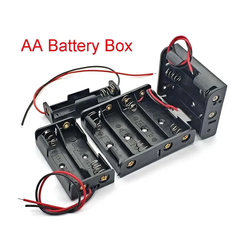1/2pcs Black Plastic Power Battery Storage Case Box Holder Leads With 1 2 3 4 Slots AA Size Power Battery Storage Case Box