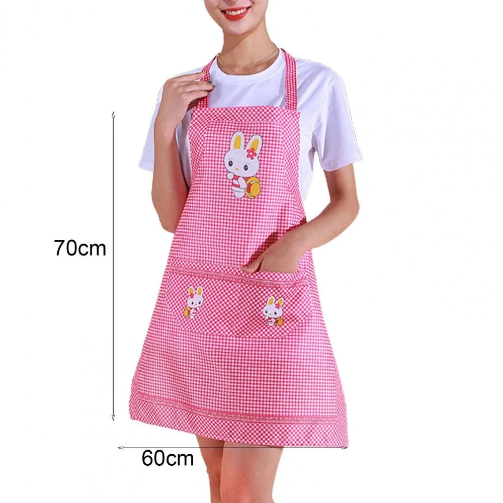 Cartoon Hanging Neck Apron Little White Rabbit Kitchen Apron Adult Apron Creative Advertising Gift Apron Waist