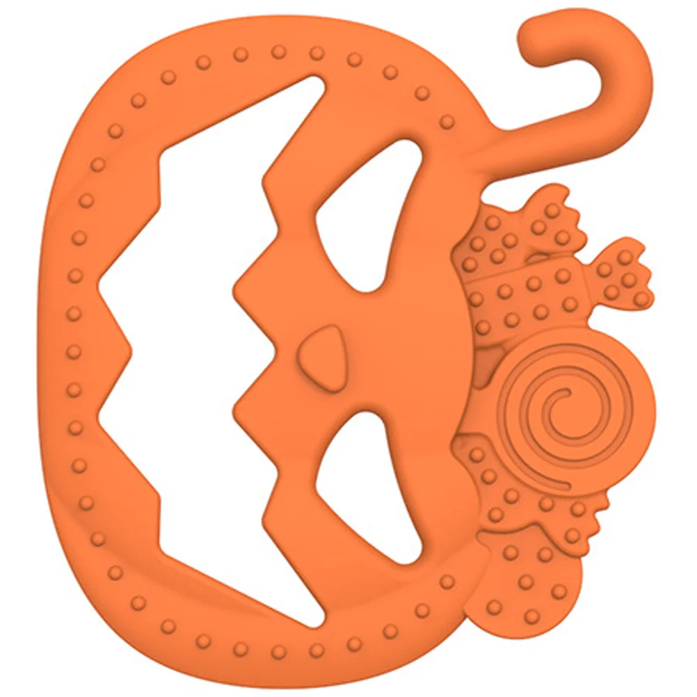 Mordedor de bebê pequeno dia das bruxas abóbora rosto design bordas suaves sensorial dentição alívio para bebês crianças cuidados dentários mordedores