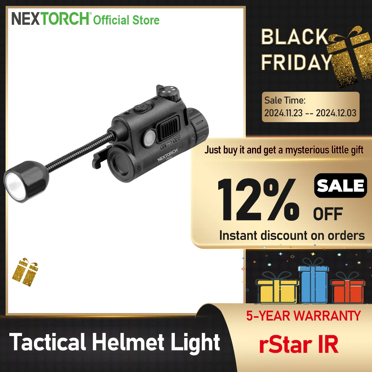 NEXTORCH rStar IR Infrared Helmet Light lamp Rechargeable Headlamp Multi-functional Tactical professional lamps Fishing Camping