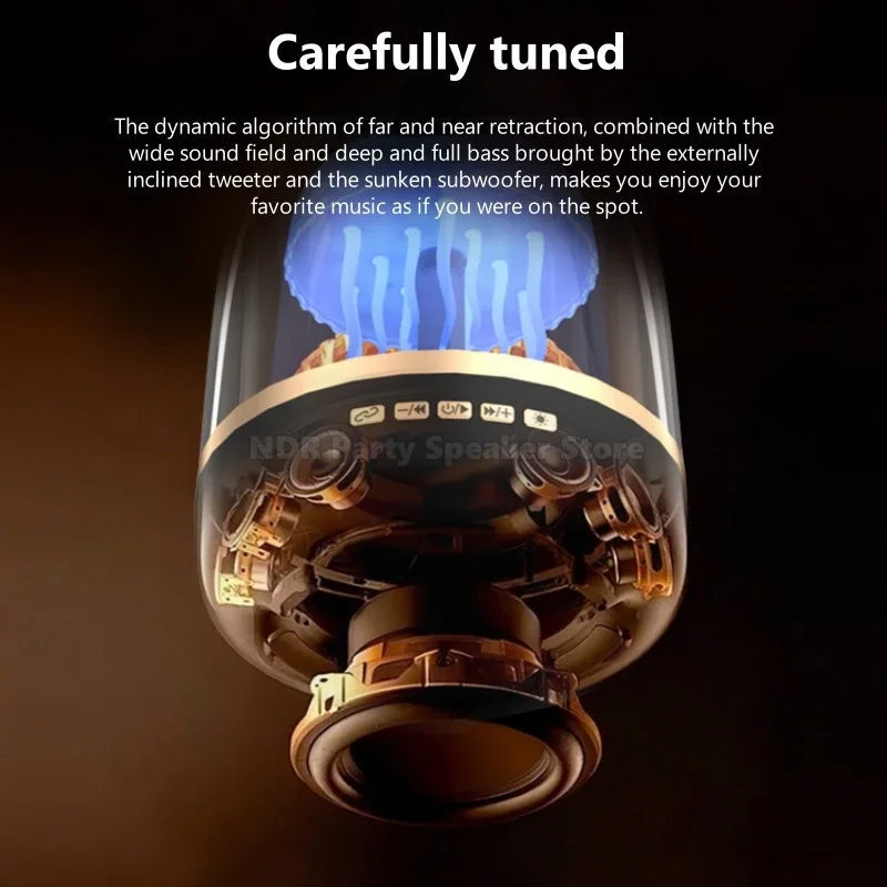 2025 Hot Selling Portable Wireless Speakers RGB Surround Sound Transparent Glass Subwoofer for Computer Use Home Entertainment