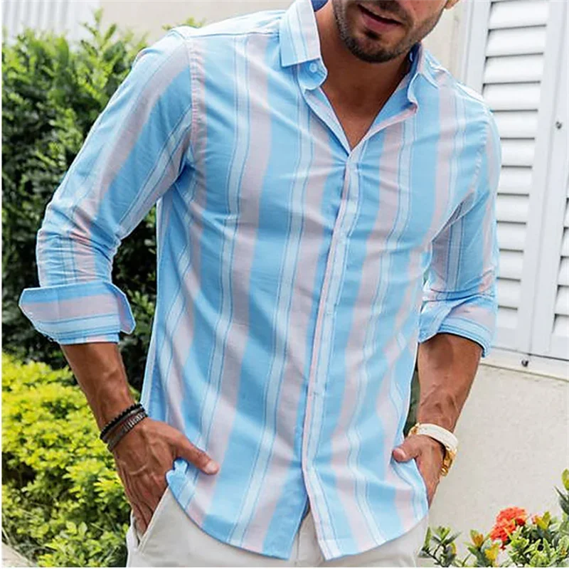 Fashion 2025 Men's Shirt Button Down Shirt Casual Shirt Yellow Long Sleeve Plaid Lapel Street Daily Clothes Casual Comfortable