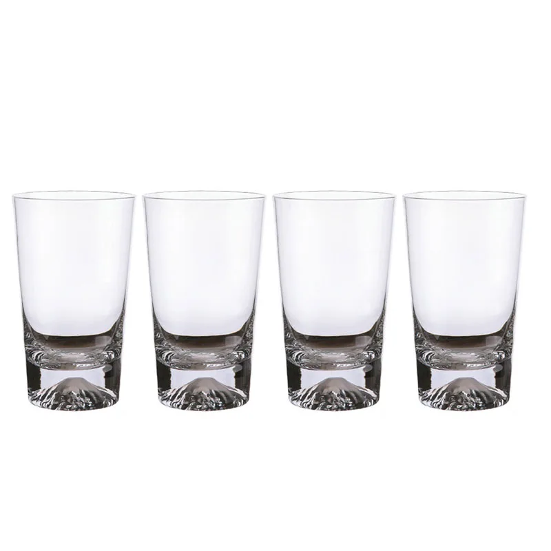 

4pcs Set 12.1oz 350ml Creative Fuji Mountain Cup Art Design Cocktail Glass Heat-resistant Water Cup Beer Bacardi Whiskey Glasses