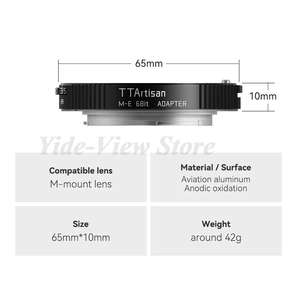 

Новый адаптер TTartisan M-E 6Bit для объективов Leica M на камеры E с поддержкой передачи Exif и включением функции стабилизации изображения.