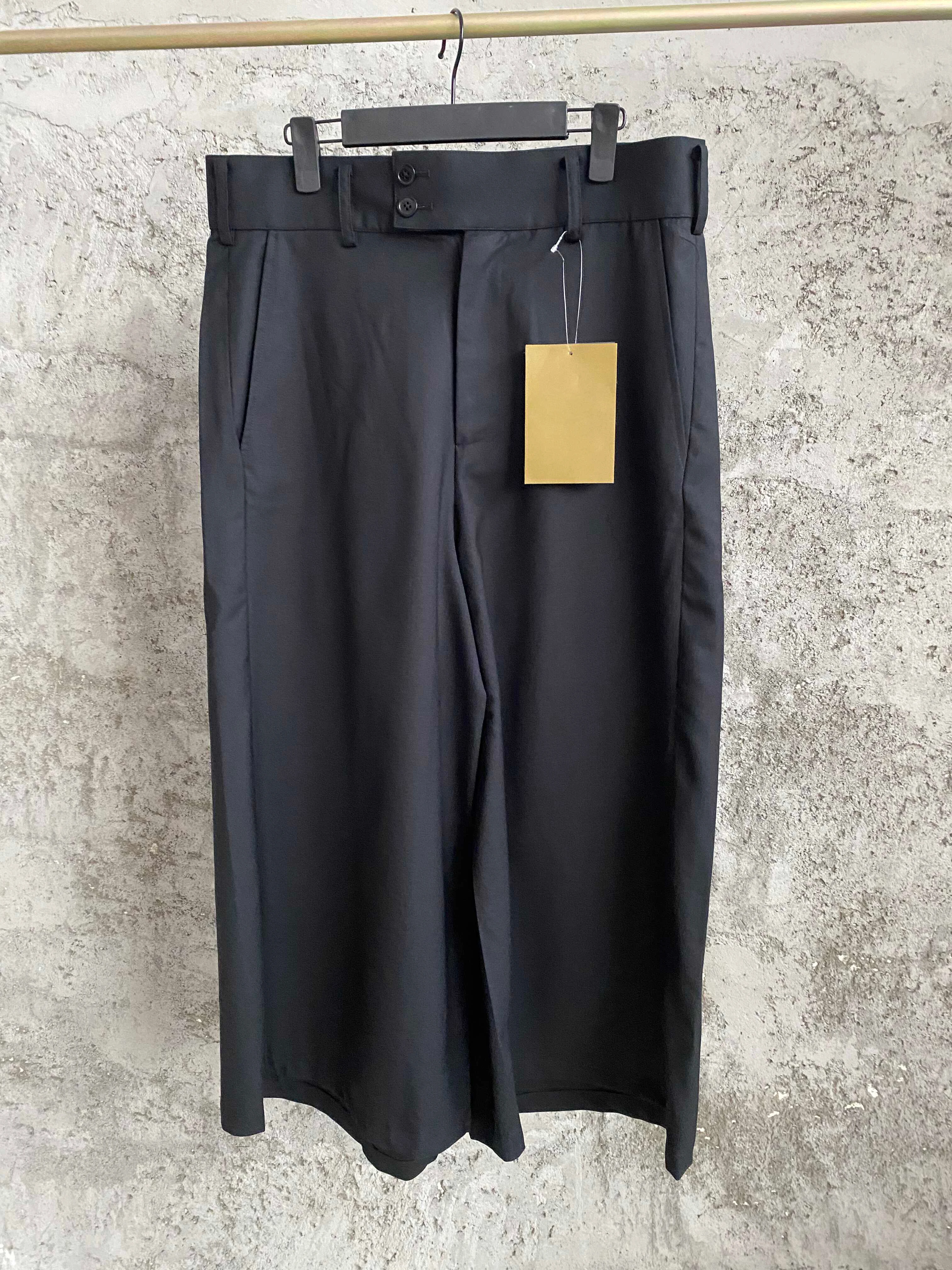 TOP-YAMAMOTO Classic Gabardine skull embroidery loose wide-leg cage pants for men