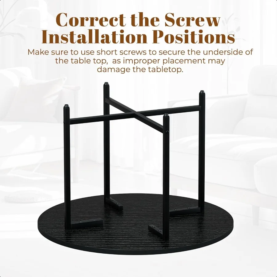 طاولة قهوة مستديرة، طاولات قهوة صغيرة لغرفة المعيشة، طاولة قهوة خشبية مع إطار معدني، طاولة أرضية للجلوس على F