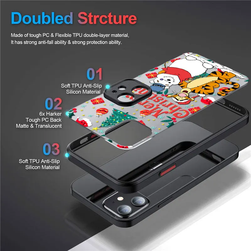 ويني ذا بوه عيد الميلاد قضية الهاتف آيفون 13 14 15 16 17 برو غطاء آيفون 17 الهواء 11 13 برو ماكس 12 16e 16 زائد فوندا #4