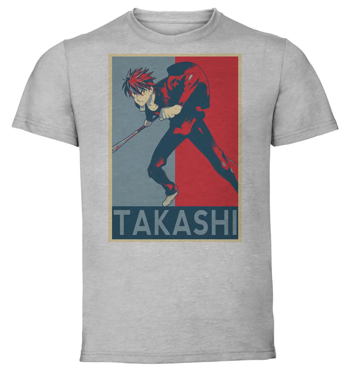 T-Shirt Unisex Grey Propaganda Highschool Of The Dead Takashi Komuro