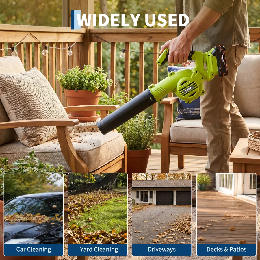 High-Efficiency 20V Brushless Wireless Leaf Blower – 3-in-1 Lightweight Handheld with 4.0Ah Battery, 3 Speed Modes, 3 Nozzles – Up to 180MPH for Lawn, Patio & Car