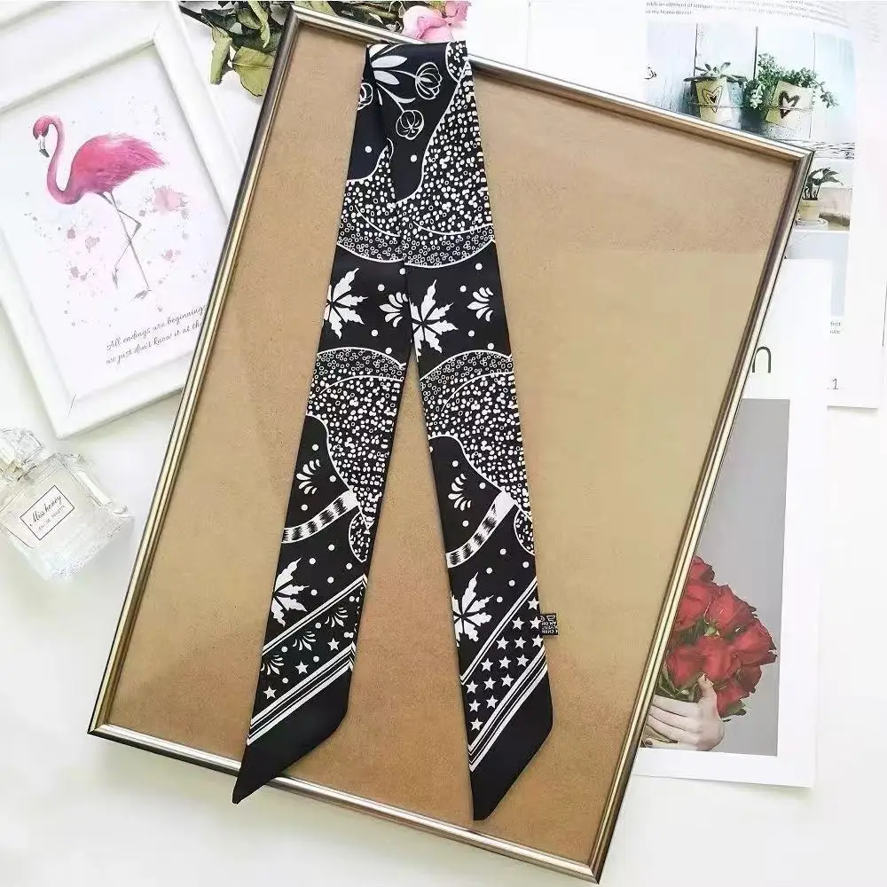 5*90 سنتيمتر الأوروبية والأمريكية الكلاسيكية ليوبارد طباعة حك وشاح حريري جديد قميص وشاح متعدد الوظائف التعادل الشعر التعادل حقيبة غاسل