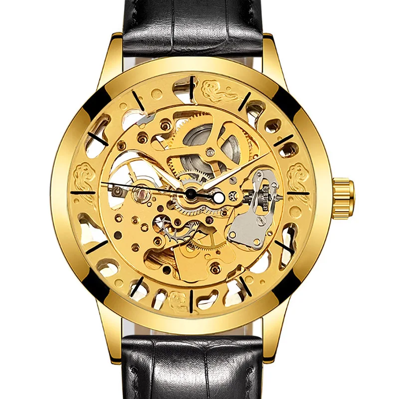 UTHAI M5 ocio y moda hombres reloj cinturón ahuecado reloj mecánico automático reloj de negocios relojes de regalo para hombre