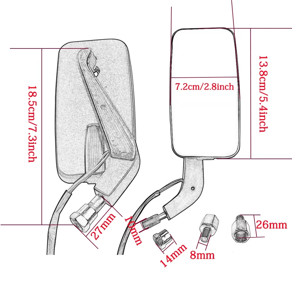 M10/M8 10 مللي متر دراجة نارية Led بدوره إشارة تشغيل ضوء الجانب مرآة الرؤية الخلفية لهوندا كاواساكي سوزوكي شارع عارية كروزر مخصص #5
