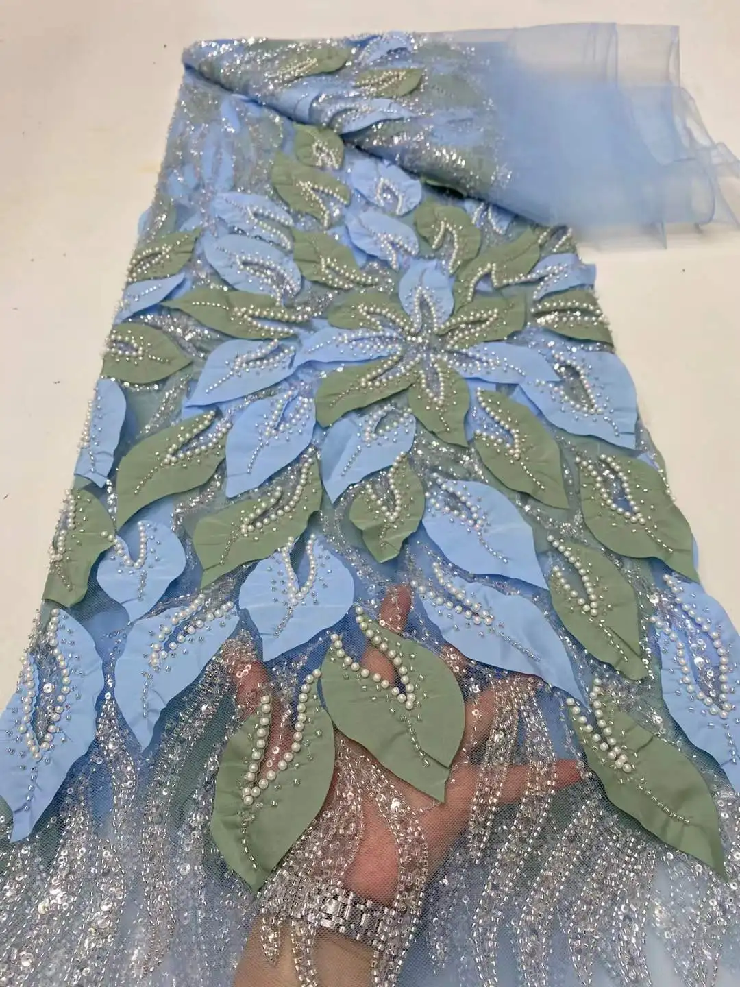 Африканская кружевная ткань, 2025 г., высокое качество, французская сетчатая вышивка, роскошное кружево с бисером, 5 ярдов для свадебной вечеринки