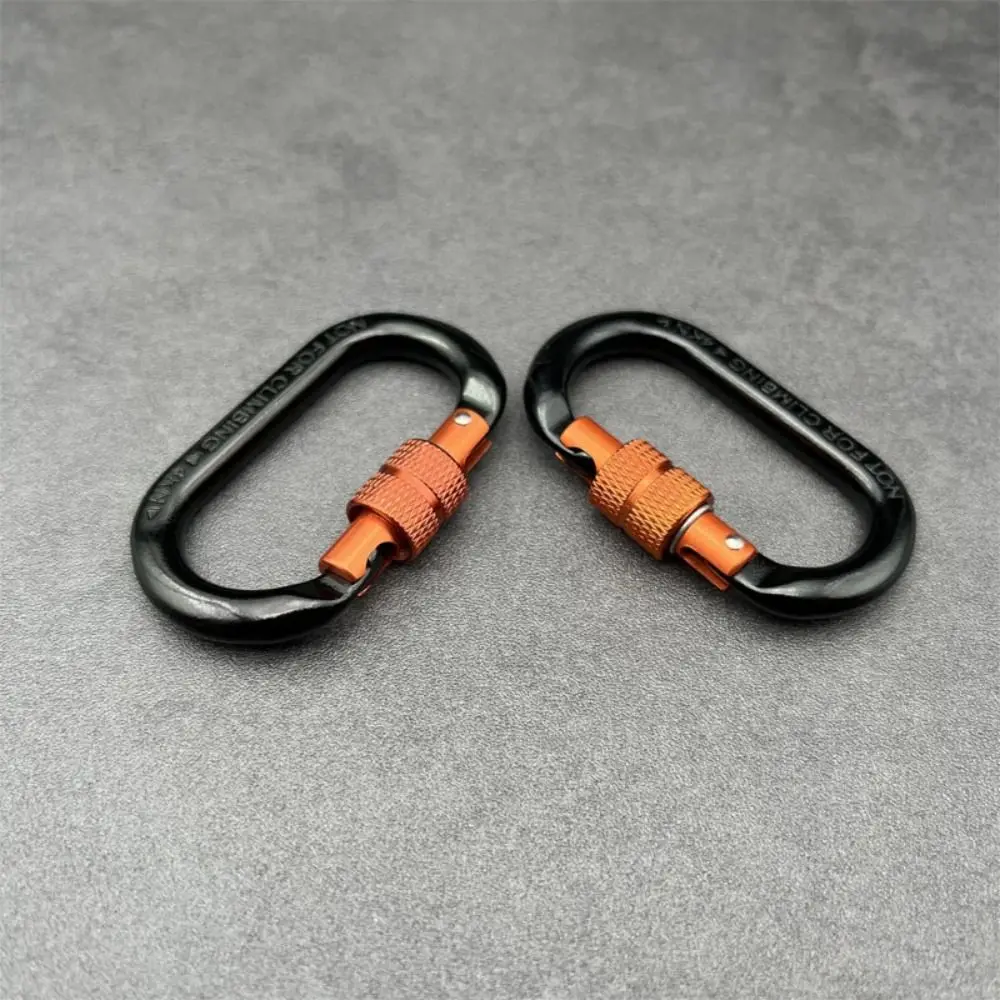 Mosquetão de Segurança Profissional 4KN/25KN em Alumínio, 3 Cores, Trava de Segurança para Escalada, Ganchos em Formato D