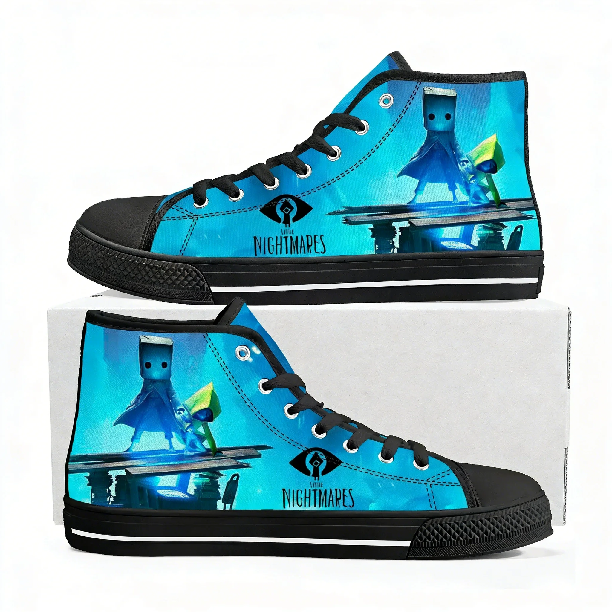 

Кроссовки на высокой подошве в стиле аниме-игры Little Nightmares, высококачественные мужские, женские и подростковые кеды из канваса, повседневная обувь для пар, обувь на заказ
