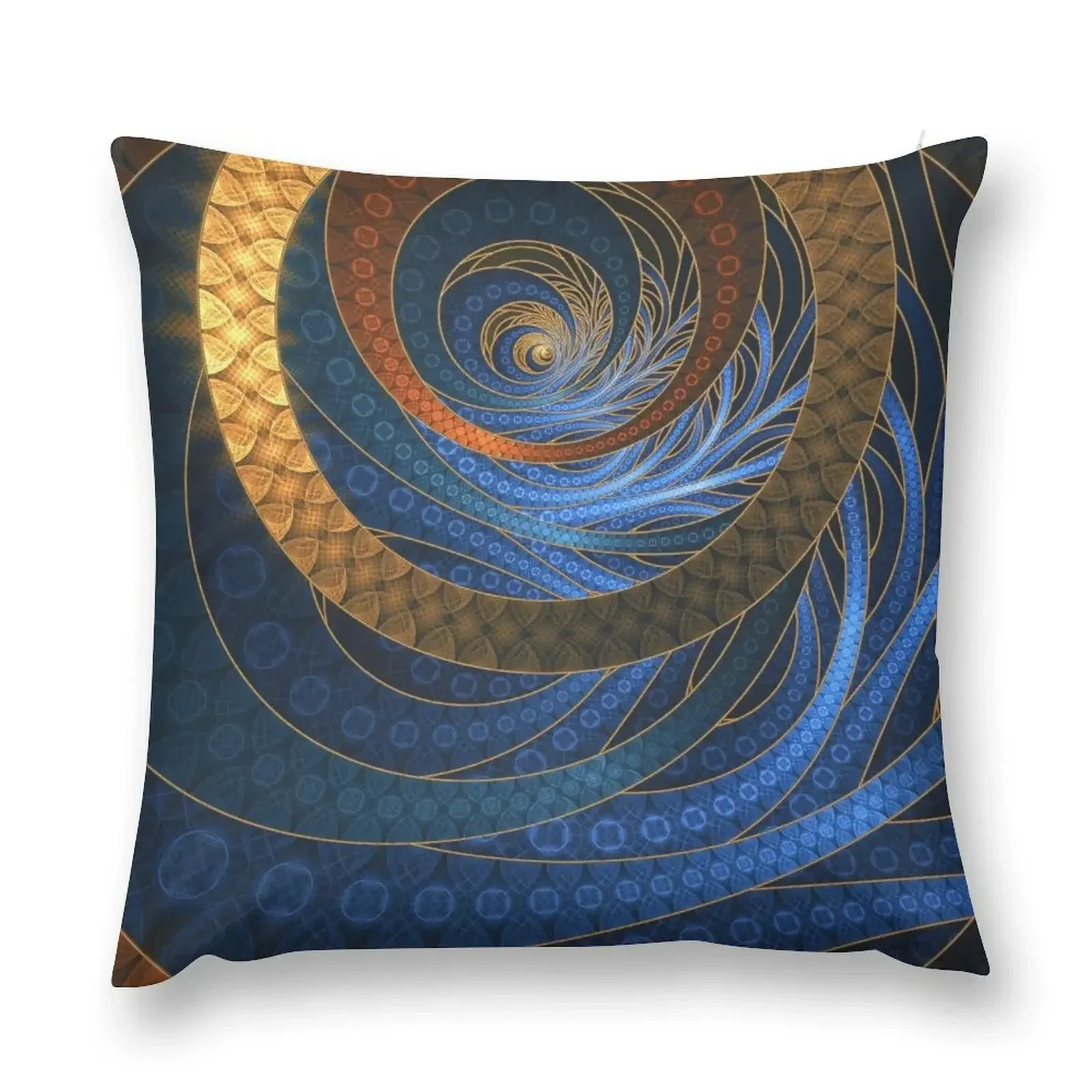 Royal Blue Sapphires and Shining Gold Fractal Bangles Throw Pillow Pillow Cases Decorative pillowcases for sofa cushions pillow