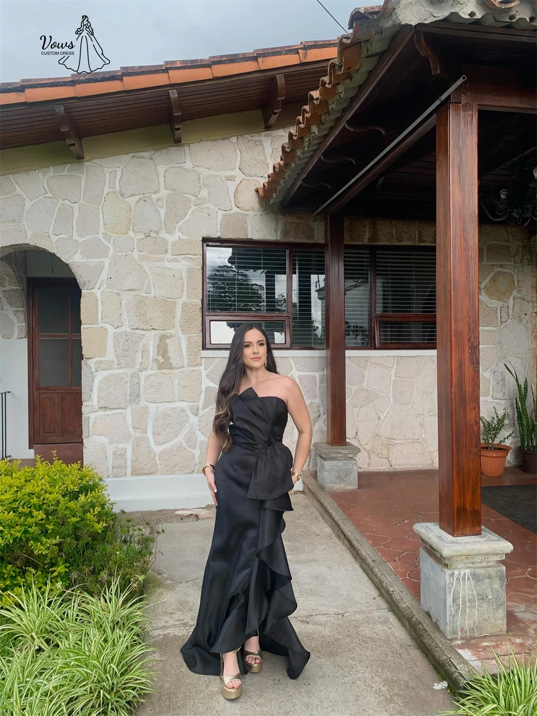 Vows Diner Jurken Luxe Avondjurken 2025 Line A Op maat gemaakte meerlaagse luxe cocktailjurk Off-the-shoulder split Dames