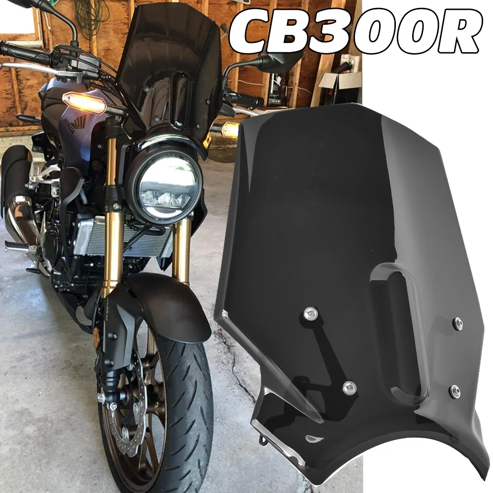 Motorcycle Accessories CB300R Windscreen Windshield Wind Deflector For Honda CB 300R 2018 2019 2020 2021 2022 CB300 300 R Viser