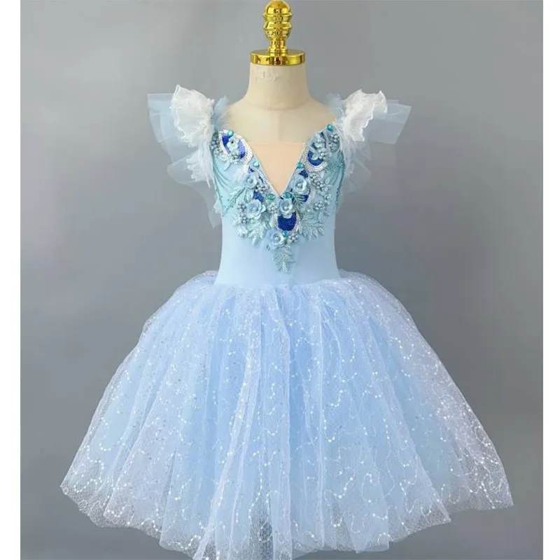 Romantische Tutu Ballett Kleid Für Mädchen Beige Ballett Frau Trikots Party Kleider Bühne Kleidung Modern Dance Kostüm Ballett Tragen