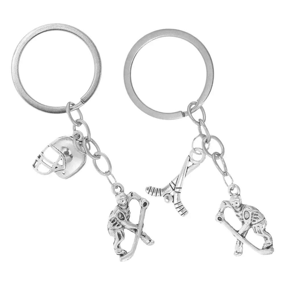 2 Pcs Bag Keychain Field Hockey Bracelet Fan Chains Jewelry Backpack Hanging Decor Charm Apparel