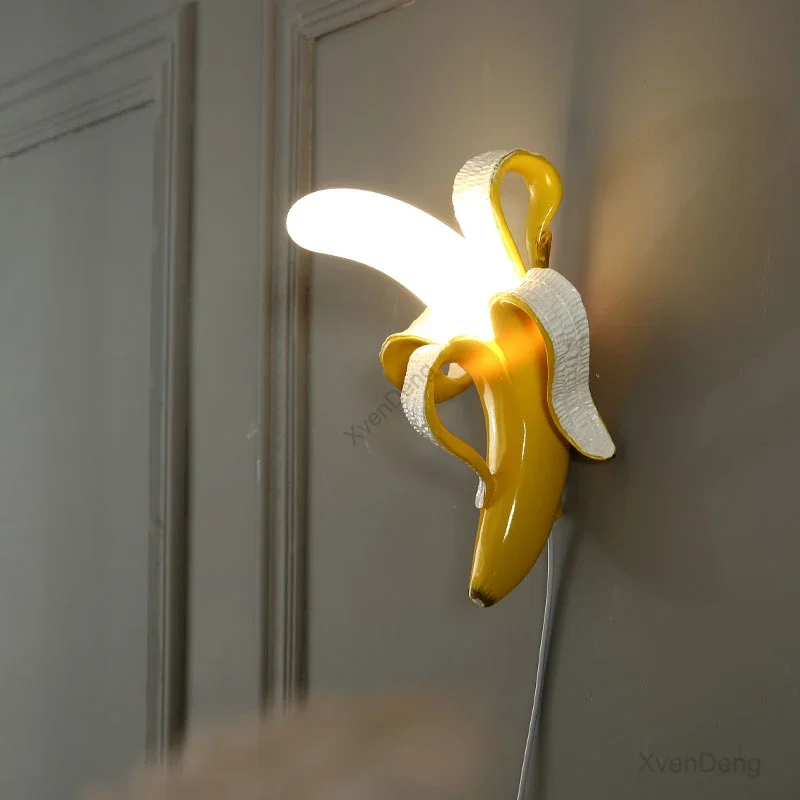 

Banana wall light Italy Modern resin light led wall for Home Decor Bedroom Bedside Wall Sconce Bathroom Vanity bedside lamp