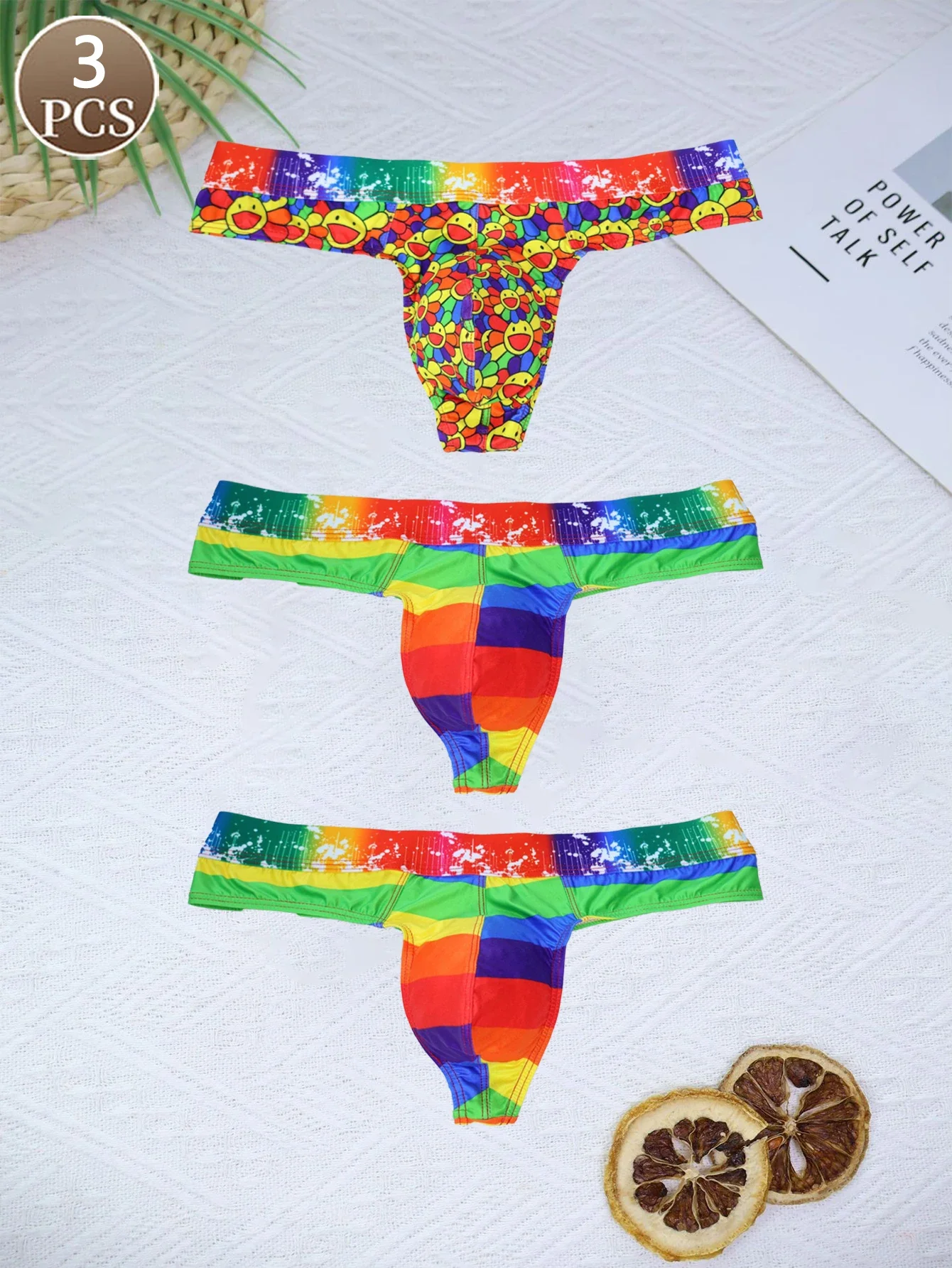 

3PCS men's thong fashionable and sexy men's comfortable casual sport underwear soft low waist men's thongs