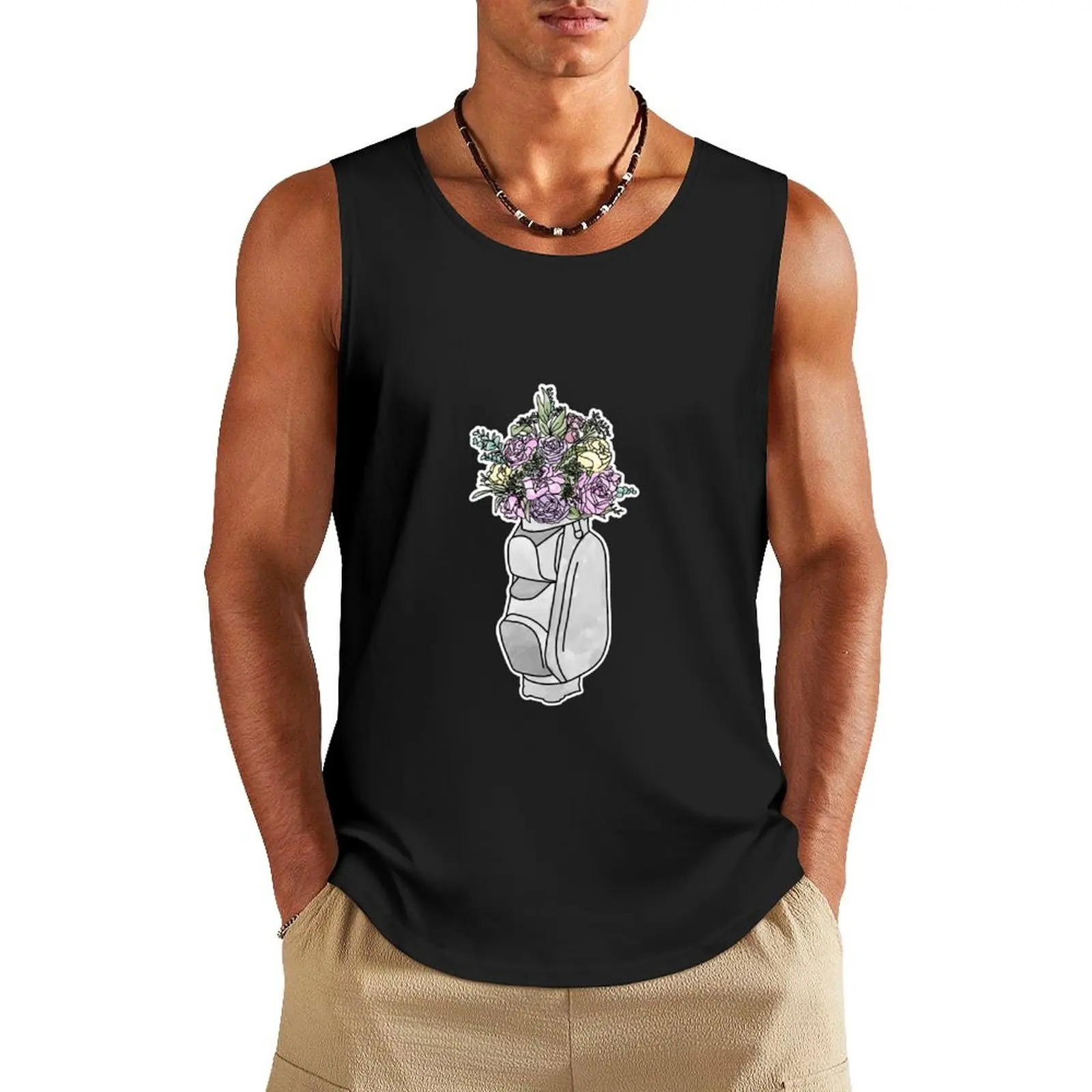 

Golf bag with flowers Tank Top gym clothing Sleeveless top sexy clothes men t shirt