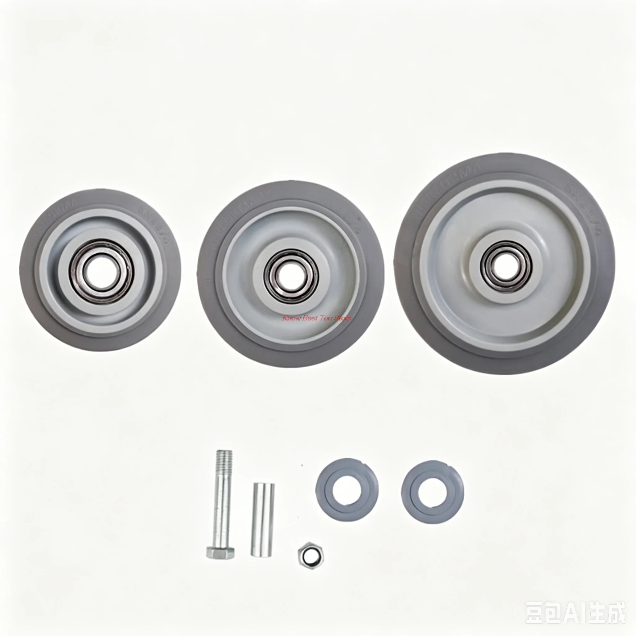 1PC 3/4/5 Inch Grey Silent Rubber Casters Handcart Wheels Replacement High-quality Furniture Casters Shopping Cart Wheel