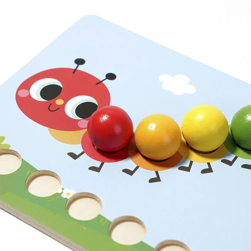 Clipe de madeira contas jogos montessori brinquedo cor correspondência quebra-cabeça aprendizagem conjunto movimento fino treinamento matemática brinquedos educativos para crianças