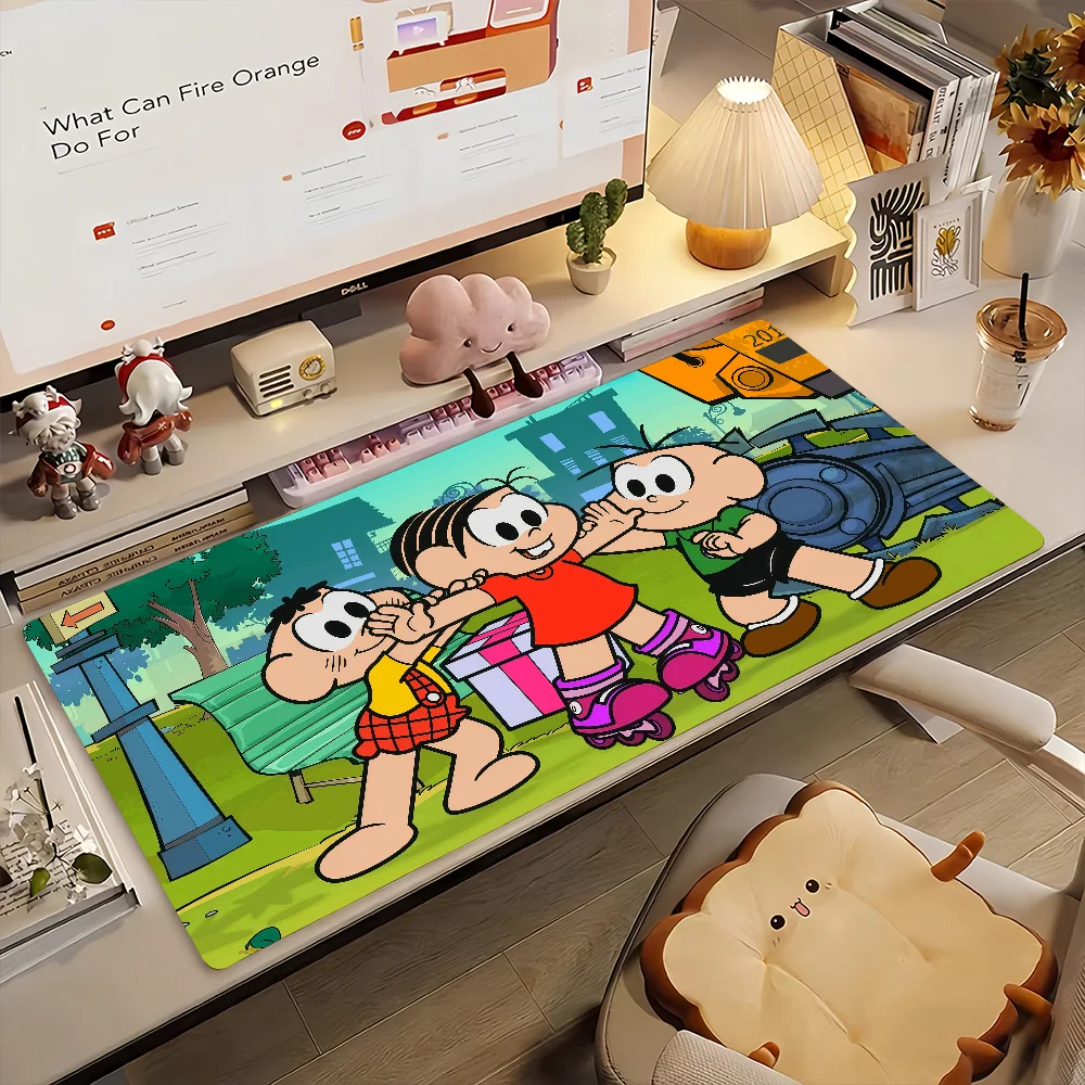 Comic M-Monica And Friends MousePad Non-slip Locking Edge DeskMat PC Laptop Accessories Rubber Office Keyboard Game 350x900x3mm