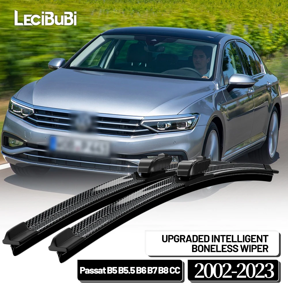 Für VW Passat B5 B5.5 B6 B7 B8 CC 2002-2023 2015 2016 2017 2 stücke Frontscheibe Wischer Klingen scheibenwischer Carbon Faser
