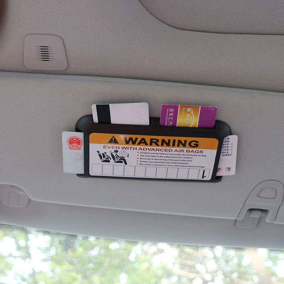 Car Card Clip Sun Visor Organizer Temporary Parking Card Holder Dash Board Paste Mount Auto Interior Storage Stowing Tidying 1Pc