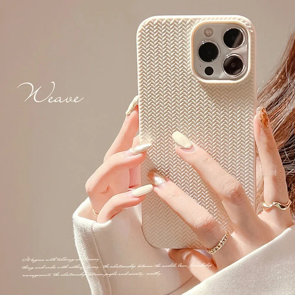 Retro Sweet winter Sweater weaves art Phone case For iPhone 16 15 14 13 11 12 Pro Max Xr 14 15 16 Plus Plus case Cute Soft Cover