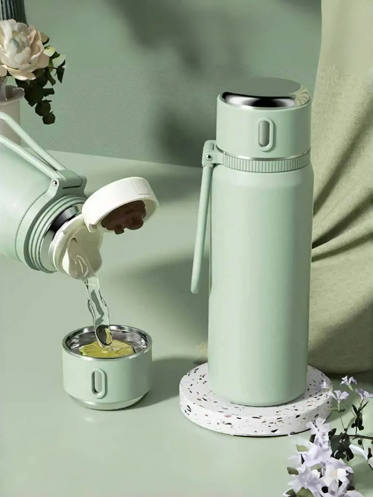 Bouteille d'eau thermique en acier inoxydable de 600ML, garde froide et chaude, tasse à café, bouteille Thermos de voyage étanche pour le thé