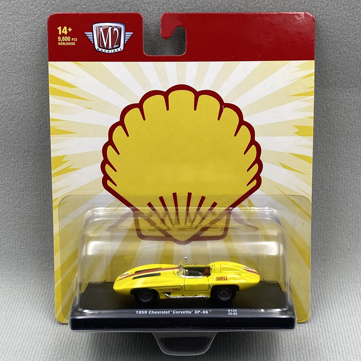 M2 Machines - Coche de Juguete de Aleación Fundida a Presión a Escala 1:64, Chevrolet Corvette XP-86 de 1959, Modelo Clásico, Regalo para Adultos, Souvenir, Exhibición Estática