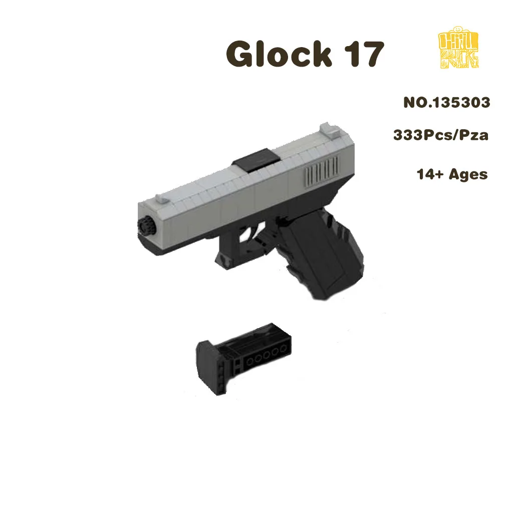 MOC-135303 G17-Pistol Model With PDF Drawings Building Blocks Bricks Kids Educational DIY Toys Birthday Christmas Gifts