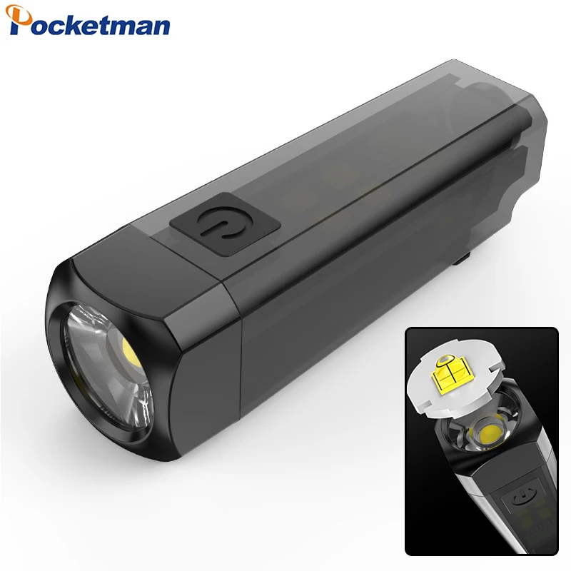 

Portable Type-C USB Rechargeable Keychain Flashlight Mini Flashlights Magnetic Emergency Torch Pocket Keychain Lights