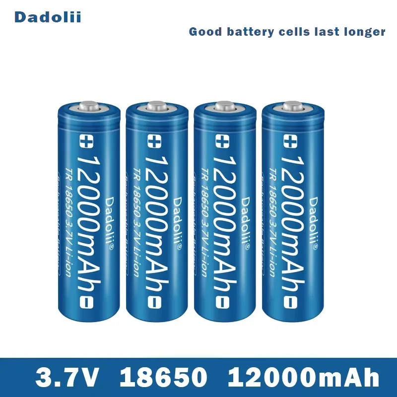 Batería recargable de iones de litio para lámpara de bolsillo, pila recargable de 18650 V, 3,7, 18650 Mah de capacidad, 12000