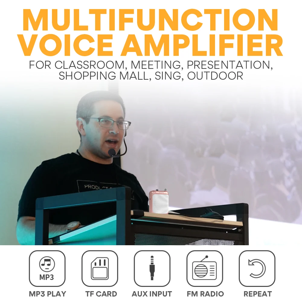 مكبر صوت مكبر الصوت mauno مكبر صوت صغير محمول مكبر صوت احترافي مع FM للمرشدين السياحيين للمعلمين