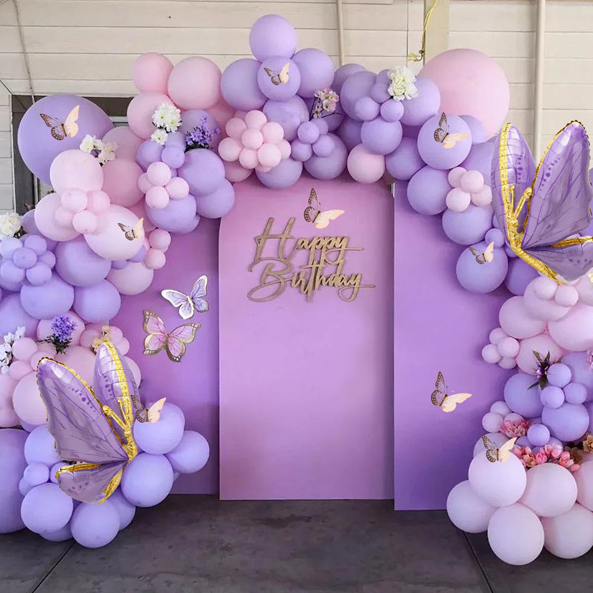 Butterfly Balloon Garland Arch Kit Girls Birthday Party Decoration Butterfly Birthday Confetti Balloon Butterfly Wedding Balloon