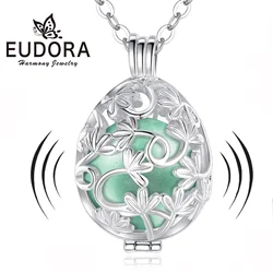 Eudora Collier Bola de Grossesse Necklace 18MM Ball Flowers Cage Angel Caller Musical Bell Pendant DIY Jewelry for Pregnant Wome