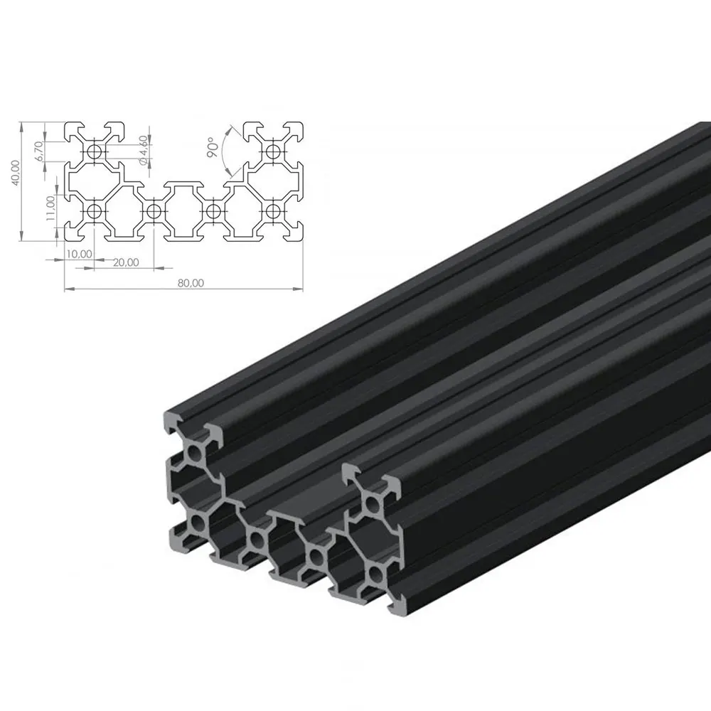 

3D Printer Cnc Sliding Rail C Shape 4080 V Slot Beam Aluminum Extrusion V-Slot C-Beam Linear Rail C Beam Aluminum Extrusion