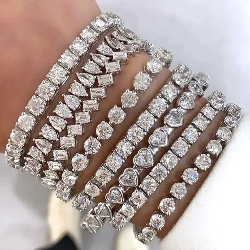 Luxus Hip Hop IED Out 5mmTennis Armband Voller Zirkonia Gepflastert Bling Cz Hochzeit Schmuck Armbänder für Frauen Mann